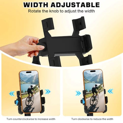 BOJE Motorcycle Bike Scooter ATV Phone Mount, 360° Dual Ball Joints, Aviation Aluminum & Silicone, 1-Hand Quick Lock, Anti-Shake, Open Cooling & Camera Friendly, for 4.7-6.8 Inch Smartphones。