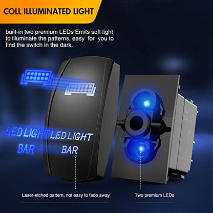 GOOACC 12 Inch 72W Led Light Bar Spot Flood Combo Driving Lighting Off Road Lights Led Lamp with 12V 5Pin Rocker Switch Wiring Harness kit for Truck Golf Cart SUV ATV UTV Boat, 2 Years Warranty - color: 72W Light Bar + Rocker Switch Wiring Harness