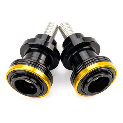 M8 Swingarm Spools Sliders, CNC Billet Aluminum Universal Paddock Rear Stand Screws Bobbins, Fits for CBR600RR CBR1000RR, GSXR600/750/1000, ZX6R ZX10R Z650 Z900, SV650,S1000RR– 2 PCS (Gold) - color: Gold