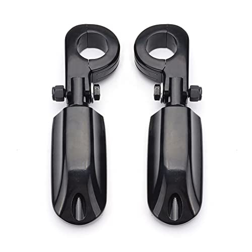 1.25" Highway Footpegs, Adjustable Footrest Mounting P-Clamps Mounts Compatible with Harley Sportster Touring Softail Dyna Honda Kawasaki Suzuki Yamaha with 1-1/4" Engine Guard(Black 6) - color: Black Style 1