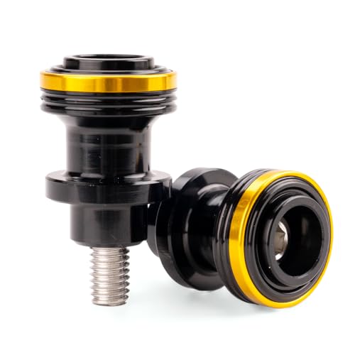 M8 Swingarm Spools Sliders, CNC Billet Aluminum Universal Paddock Rear Stand Screws Bobbins, Fits for CBR600RR CBR1000RR, GSXR600/750/1000, ZX6R ZX10R Z650 Z900, SV650,S1000RR– 2 PCS (Gold) - color: Gold
