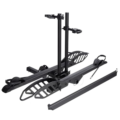 CRAVOT CyberRack E2 Hitch 2 EBike Rack with Ramp, 200 lbs Capacity Electric Bike Carrier Foldable Platform Mount, Up to 5-inch Fat Tire Bicycle for 2'' Receiver Cars Trucks SUVs Minivans RV, Trailer - size: E2 200lbs