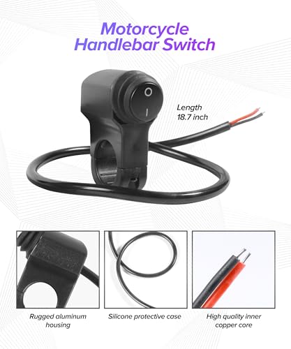 Motorcycle Handlebar Switch,Car Accessories Handlebar Switch,Waterproof Motorcycle Light Toggle Switchs,Powersports Handlebar Accessories,Suitable for Most Motorcycles,ATVs,Bikes,and UTVs