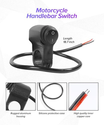 Motorcycle Handlebar Switch,Car Accessories Handlebar Switch,Waterproof Motorcycle Light Toggle Switchs,Powersports Handlebar Accessories,Suitable for Most Motorcycles,ATVs,Bikes,and UTVs