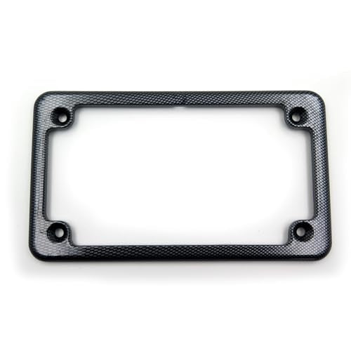 Billet Aluminum Motorcycle License Plate Frame 7x4 Inch Black Finish Fits Universal Custom Chopper Springer Mini Bike and Metric Cruisers - color: Carbon Fiber, size: Classic