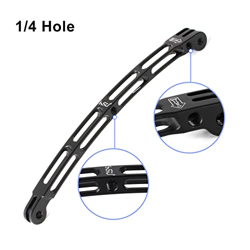HSU Aluminum Alloy Curved Extension Arm Kit Metal Pole Mount Helmet Stick Extension Arm Mount for GoPro Hero 13/12/11/10/9/8/7/6 Black, DJI Osmo Action and More Action Cameras (7.9”/5.3”/3”) (Black)