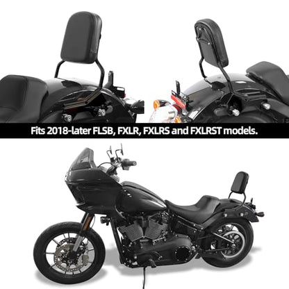 XFMT Motorcycle Detachable Standard Height Sissy Bar Upright Passenger Backrest Pad For Harley Softail Low Rider Sport Glide FXLR FXLRS and FLSB '18-Later, Gloss Black - color: Gloss Black