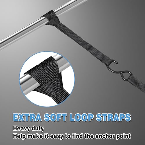 EXVITAL Tie Down Straps with Hook Cam Buckle Straps 1" x 12’ 1200lbs Break Strenght with Extra Soft Loops for Motorcycle, Kayak, ATVs, Dirt Bike, Truck, Car Black 2 Pack - size: 1"x12'x2