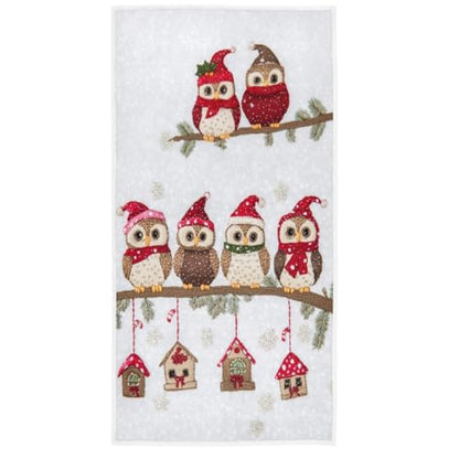 Naanle Cute Cartoon Owls in Tree Branch Print Soft Guest Hand Towels Multipurpose for Bathroom, Hotel, Gym and Spa (16" x 30") - color: Owl