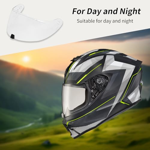 R420 Visor Shield Repalcement, UV Protection Outer Face Helmet Shield Compatible with R420 Motorcycle Accessories (Clear) - color: Clear