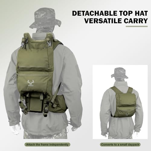 MOXULE Pro 3600 Frame Backpack - Meat Hauler Pack with Rain Cover for Outdoor - Lightweight, Green - color: Green 60l