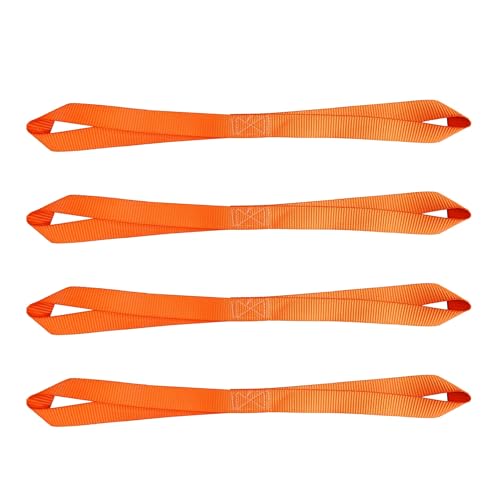 Mega Cargo Control Orange Soft Tie Loops, 1" x 18" Powersports & Multi-Purpose Securement Strap for Motorcycle, Bike, Roof Racks - 4 Pack - color: Orange (4 - Pack), size: Soft Tie Loops