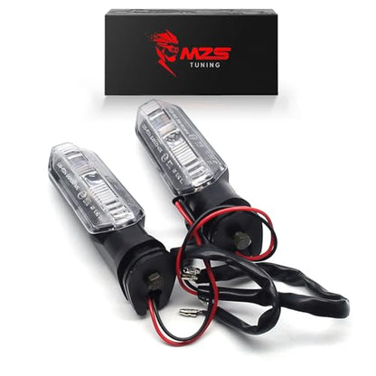 MZS Motorcycle Turn Signal Lights, LED Front Rear Blinker Indicators Amber Lamp Compatible with GROM CBR500R CB650R CBR600RR CBR650R CBR1000RR CB500F CB500X CB1000R CRF300L NC750X Rebel 300 500 CMX