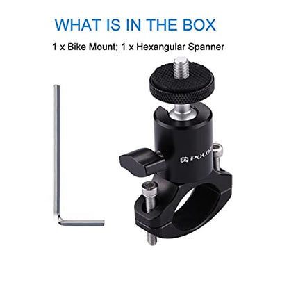 PULUZ Camera Handlebar Mount for Gopro Bike Motorcycle Mount, Aluminum Bicycle Camera Adapter Mount Holder for GoPro Hero 12/11/10/9/8/7 All Model/DJI OSMO Action Camera Accessories