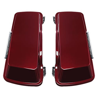 SLMOTO Hard Saddlebags Saddle bag Fit For Harley Electra Glide 1994-2013 12 Red Hot Sunglo - color: For Red Hot Sunglo