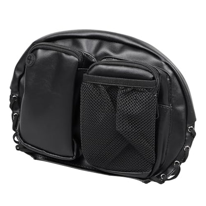 Motorcycle Black Backrest Bag Driver Back Rest Tour Pack Organizer Rider Backrest Organizer Pocket for Harley Touring Road King Electra Street Tri Glide