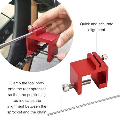 Chain Alignment Tool Suitable for Motorcycle ATV Dirt Bike Scooter Sprocket Chain Maintenance Quick Accurate Alignment Tool (red) - color: red
