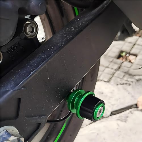 Black Motorcycle Swingarm Spools Slider Stand Screws for Ninja 400/Z400 2018 2019 2020 2021 2022 2023 2024 2025 2026,CNC machined from Aluminum Alloy,Anodized Surface Finish - color: Black
