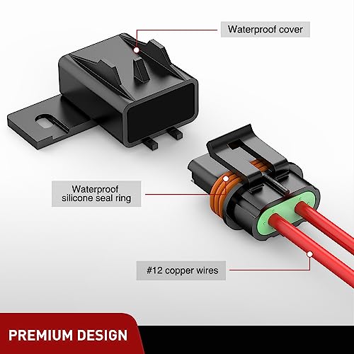Nilight 6pcs Inline Fuse Holder 12AWG Waterproof ATC/ATO Blade Holder 20A 30A 40A Regular Heavy Duty in Line w/Cover Fits 1A to 30A Fuses for 12V Automotive Vehicles - color: 18Pcs Fuses + 12AWG Holder 6