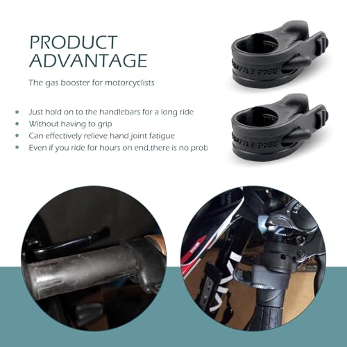 2 PCS Motorcycle Cruise Control Grip, Throttle Modification Assist Grip for Precision Labor Saving Control, Handlebar Rocker Rest, Universal Rocker Stopper for Most Motorcycles (Black)