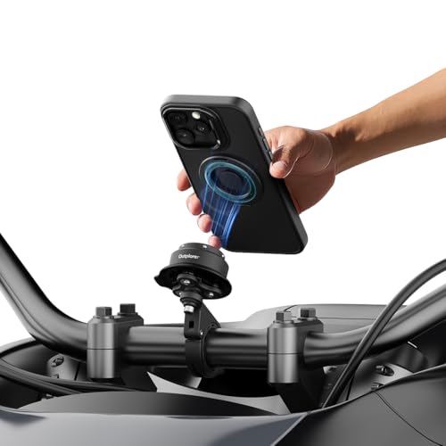 Quick Launch Magnetic Motorcycle Phone Mount, Anti-Vibration Handlebar Bracket with Secure Lock for Bike Scooter Moto MTB, 360° Blind Installation for Phones (QM01-Motorcycle-Basic) - style: QM01