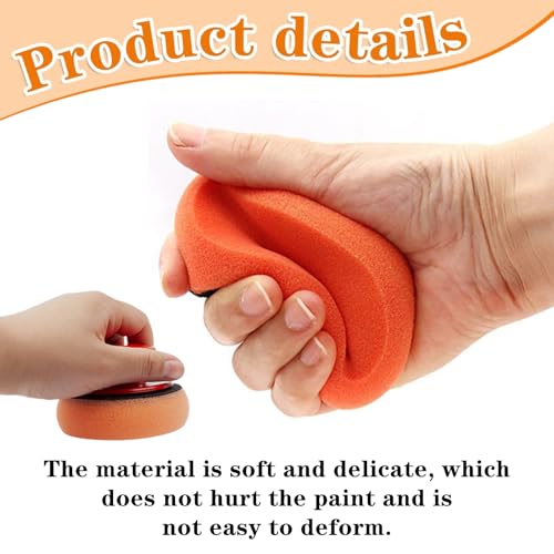 6 Pcs Car Sponge Polishing Pads Professional Wax Applicator Pads with Handle for Car Polishing
