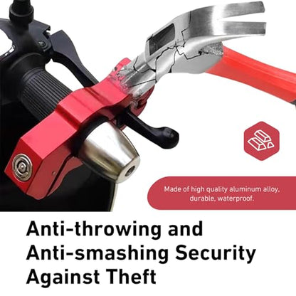 Motorcycle Handlebar Lock, Anti-theft Motorcycle Throttle Lock, Adjustable Brake Handlebar Locking Device, Universal Security Devices for Bicycle Scooter Moped ATV Tricycle (Red) - color: Red