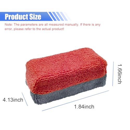 12PCS Ceramic Coating Applicator Sponge, Microfiber Rectangular Auto Polishing Cleaning Pads, Universal Automotive Detailing Sponge for Car Wax, Paint, Sealant Application (Red) - color: Red