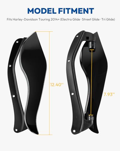 Side Wings Windshield, Fairing Air Deflectors, Adjustable Wind Deflectors Compatible for Harley Electra Glide Street Glide Trike 2008-2013