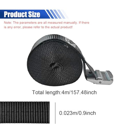 2PCS Lashing Straps with Cam Buckle, 1" x 13Ft Heavy Duty Safety Tie Down Strap, Adjustable Polyester Fiber Ratchet Cinch Strap for Motorcycle, Truck, Trailer, Cargo(4m) - size: 4m