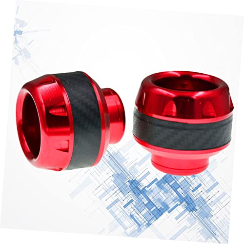 OUNONA 1pair Motorcycle Crash Sliders Aluminum Alloy Wheel Protector Front Fork Cups for Electric Mopeds Design Red Finish Reduces Collision Impact Fits Motorcycles