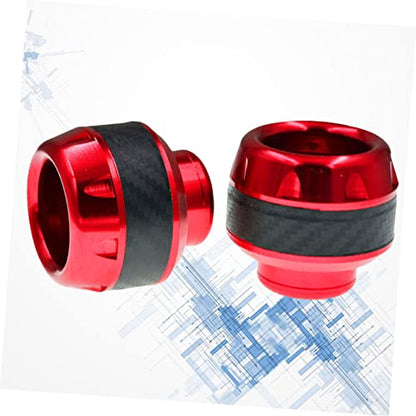 OUNONA 1pair Motorcycle Crash Sliders Aluminum Alloy Wheel Protector Front Fork Cups for Electric Mopeds Design Red Finish Reduces Collision Impact Fits Motorcycles