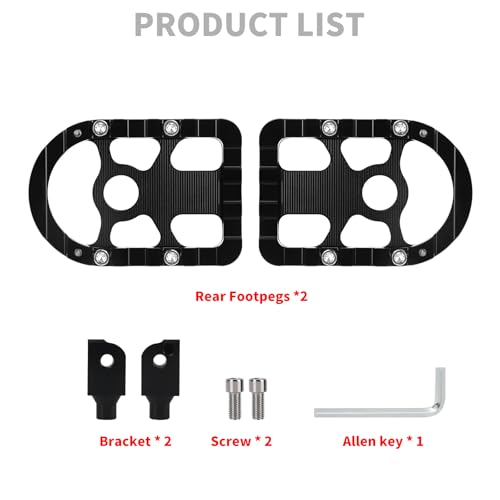 Foot Pegs Passenger Footpegs Foot Rest Pedal Fit for Harley Softail 2018-Later LiveWire 2020-Later Fat Boy Street Bob Low Rider Breakout (Black) - color: Black
