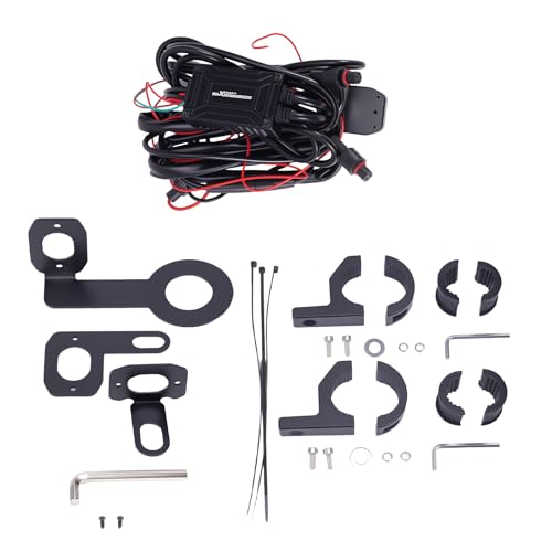 maXpeedingrods LED Motorcycle Fog Lights, Offroad Driving Light Amber/White High & Low Beam, Offroad Driving Light with Switch Wiring Harness - size: 2.1in