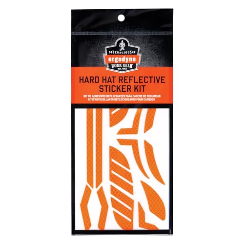 Ergodyne Skullerz 8961 Reflective Hard Hat Stickers, Safety Helmet Strips, Hard Hat Accessories Adhesive Sticker Decal Kit