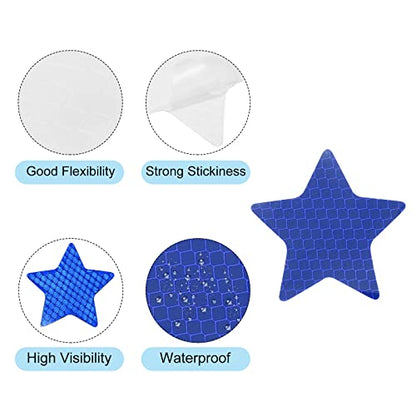 PATIKIL Reflective Stickers, 30 Pack 2.36 x 2.36 Inch Waterproof Adhesive High Visibility Night Caution Warning Star Shape Safety Tape Reflector for Trucks Trailers Cars, Blue - color: Blue
