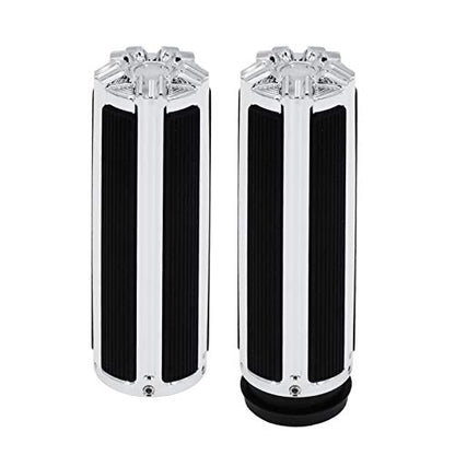 1" Electronic Throttle Defiance Handlebar Grips 25mm Hand Grips Fit for Harley Touring Street Glide Road King Road Glide Electra Glide - color: #4 Chrome
