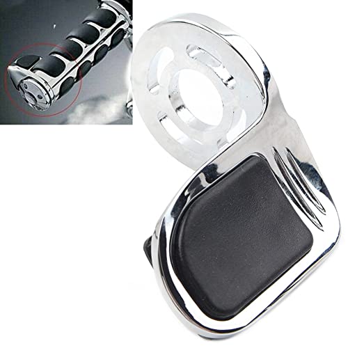 LIRU Motorcycle Wrist Pad Rest Throttle Cruise Assist Adjustable Paddle Hand Grips Control Aluminum/Rubber for Harley Road Glide for Fatboy (Chrome, Black)