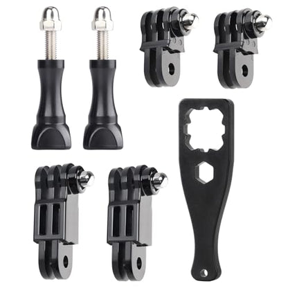 HSU Adjust Arm Straight Joints Mount, Long and Short Same Direction Straight Joints Mount for GoPro Hero 13 12 11 10 9 8 7 6 5 4 3 3+ 2 1, AKASO Campark and Other Action Cameras