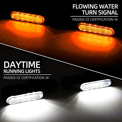 Rich Choices Handlebar LED Turn Signals Mini Motorcycle Blinkers Front Running Light Universal Compatible with Harley Sportster Dyna Honda Shadow Kawasaki Vulcan Yamaha V-Star Road Star - color: Black