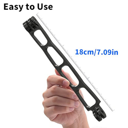 Aluminum Alloy Extension Arm for Gopro, Metal Pole Mount Helmet Stick Extension Arm Mount for Gopro Hero 13/12/11/10/9/MAX/8/7/6, DJI Action 5 Pro/4/3/2, Insta 360 One RS and More (Black-7.1in'')