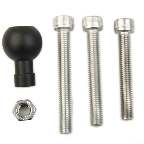 Motorcycle Handlebar Clamp Base with 1 Inch Ball for RAM Mounts B-367U, M8 Threaded Bolt Adapter, Aluminum Alloy GPS Bracket Holder for Top Clamp Phone