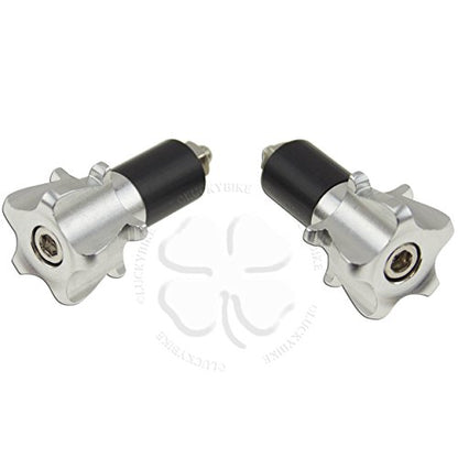 Silver Handle Bar End CNC Striker Weight Slider Hollow 7/8 Bars 6mm Slug - color: Silver
