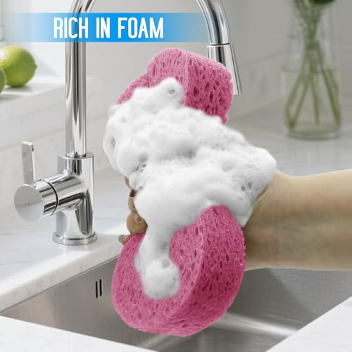 3PCS Car Wash Sponge, Heavy Duty Car Sponges for Washing, Car Accessories Large Sponges for Cleaning, Automotive Cleaning Supplies, Eco Friendly Sponge (7.68 x 3.74 x 1.38 Inch), Pink - color: Pink