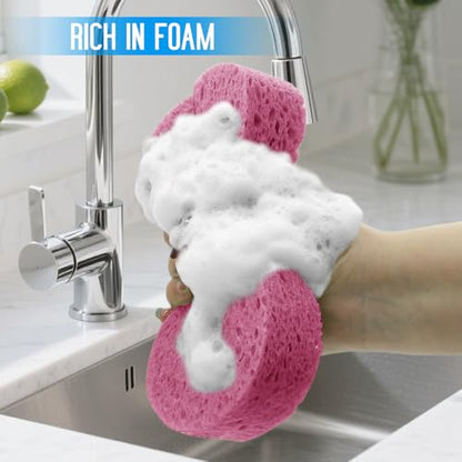 3PCS Car Wash Sponge, Heavy Duty Car Sponges for Washing, Car Accessories Large Sponges for Cleaning, Automotive Cleaning Supplies, Eco Friendly Sponge (7.68 x 3.74 x 1.38 Inch), Pink - color: Pink