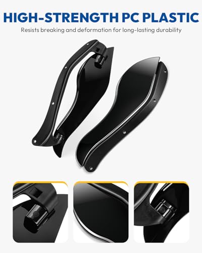 Side Wings Windshield, Fairing Air Deflectors, Adjustable Wind Deflectors Compatible for Harley Electra Glide Street Glide Trike 2008-2013