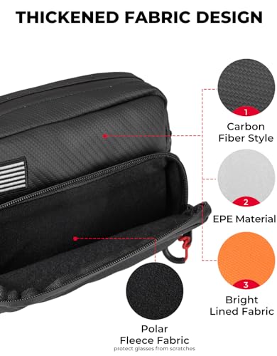 KEMIMOTO Motorcycle Handlebar Bag with Waterproof Cover Universal Bicycle Handle Bar Tool Bag for Front Fork Sissy Bar Compatible with Cruiser Softail Dyna Sportster Dirtbike Carbon Fiber - style: Black Carbon Fabric