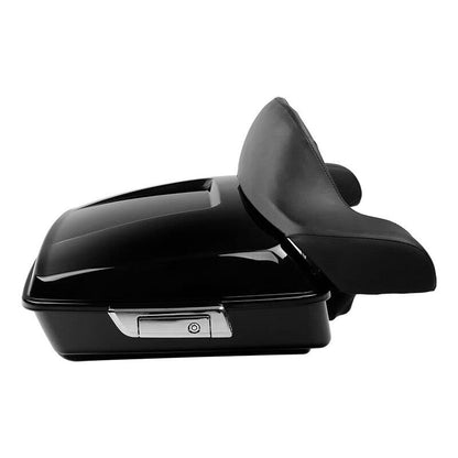 TCMT Chopped Motorcycle Trunk Box Backrest Mounting Rack Fit For Harley Touring 1997-2008 Road King Road Street Electra Glide Pack - color: Set B1 Chrome Latches#Chrome Rack
