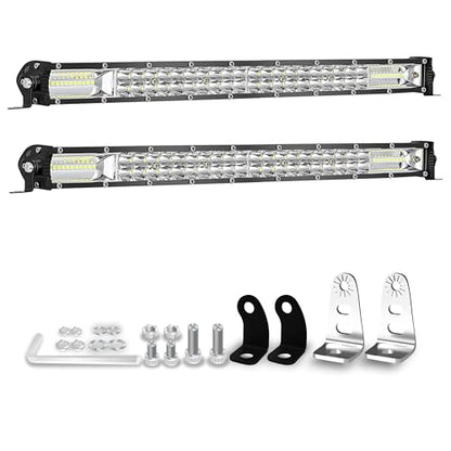 20 Inch Slim LED Light Bars for Truck ATV UTV RV, 12V 24V Tractor LED Work Lights Lawn Mower Golf Cart Off Road Driving Auxiliary Fog Lights 120W 10000lm 2 Pack - color: 20 Inch 2 Pack