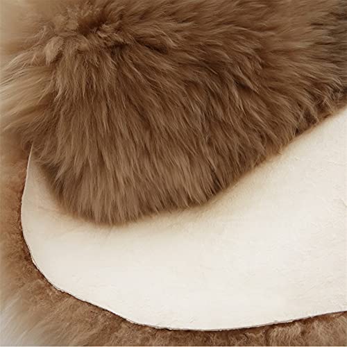 Real Genuine Sheepskin Rug Natural Fur Rug Sheep Skin Rugs Full Sheepskin Rugs Authentic Sheep Skin Throw Lambskin Seat Covers for Chairs Wool Seat Pad Cushion (2.3X3.28 ft) - color: 4
